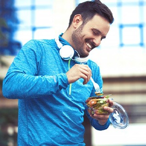 Patient in Hackettstown eating healthy after exercise